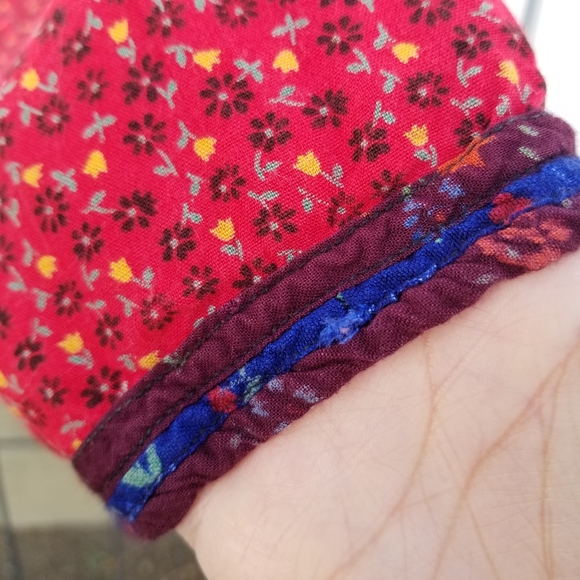 Papillon midi a line red vintage floral dress - Picture 8 of 8